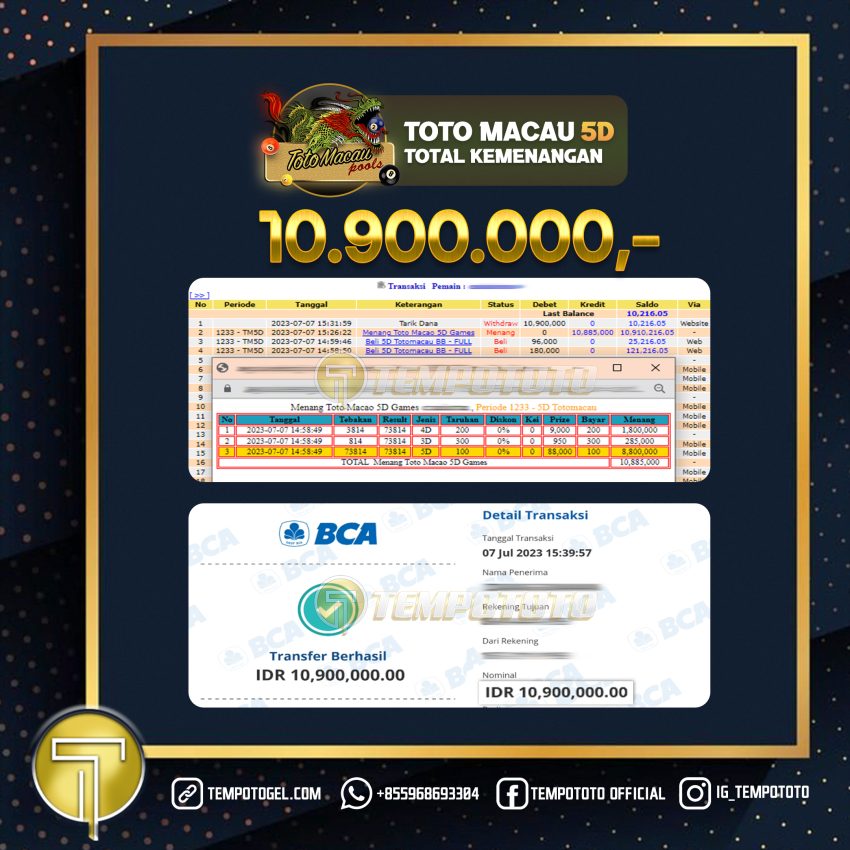 BUKTI JACKPOT TEMPOTOTO TOGEL