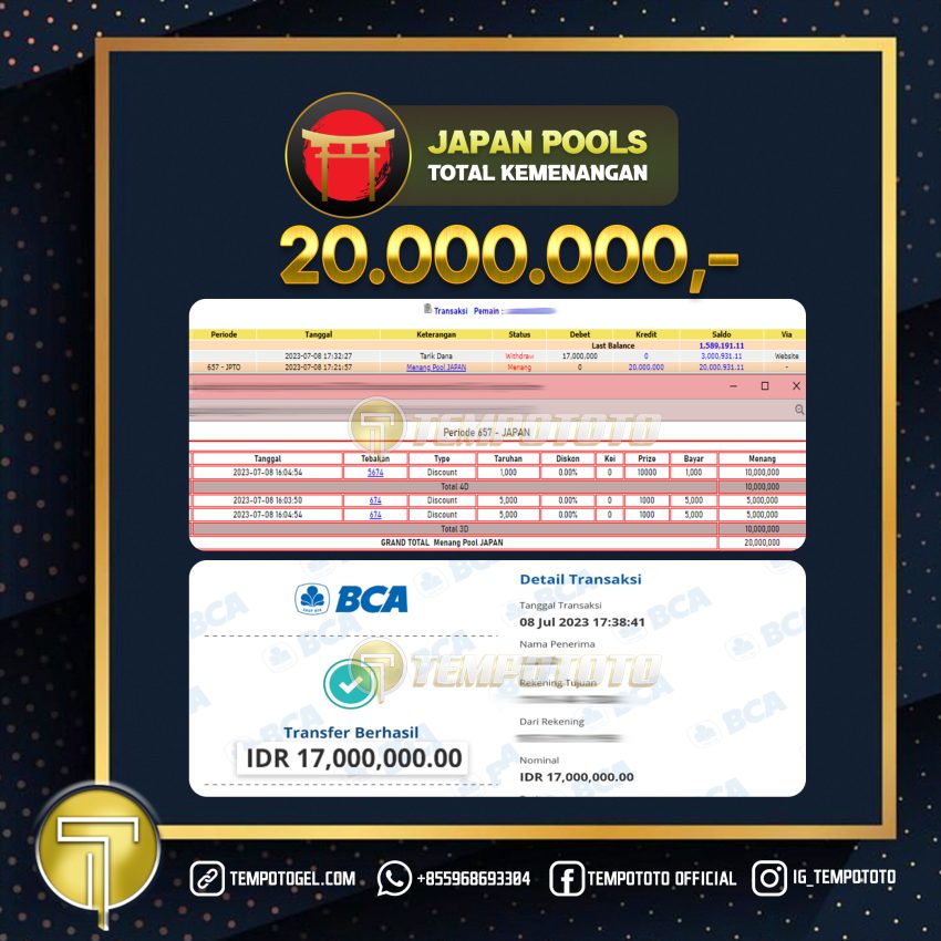 BUKTI JACKPOT TEMPOTOTO TOGEL