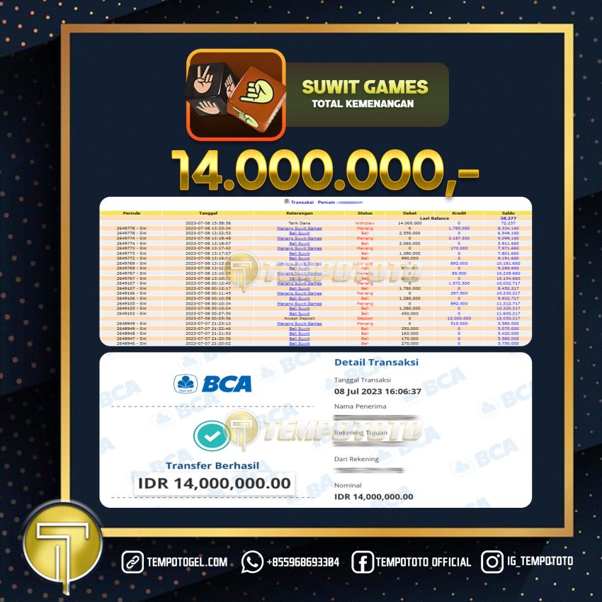 BUKTI JACKPOT TEMPOTOTO CASINO