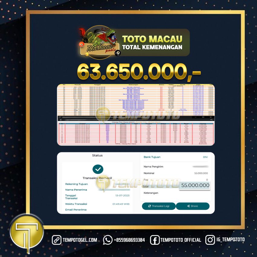 BUKTI JACKPOT TEMPOTOTO TOGEL