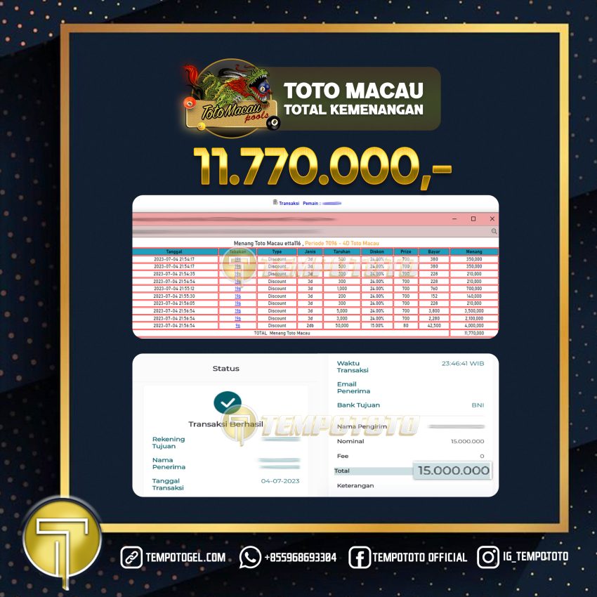 BUKTI JACKPOT TEMPOTOTO TOGEL