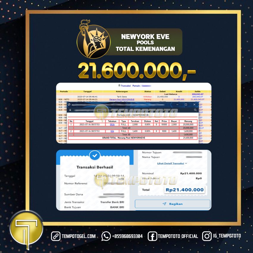 BUKTI JACKPOT TEMPOTOTO TOGEL