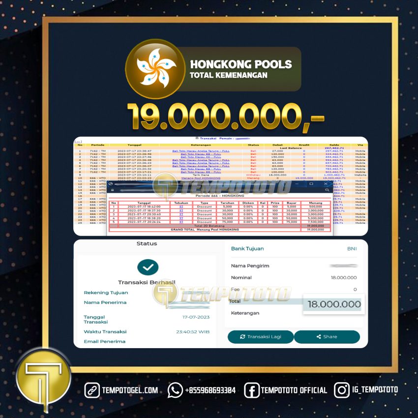 BUKTI JACKPOT TEMPOTOTO TOGEL