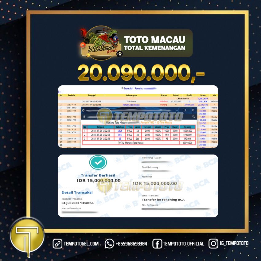 BUKTI JACKPOT TEMPOTOTO TOGEL