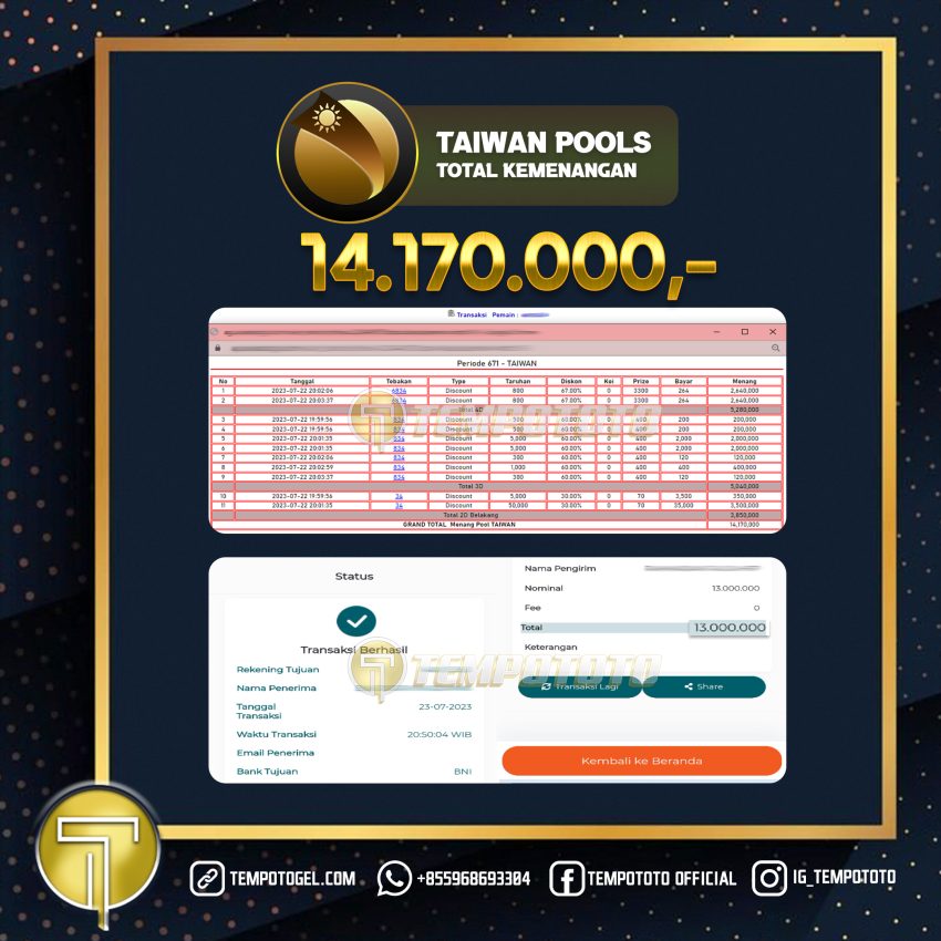 BUKTI JACKPOT TEMPOTOTO TOGEL