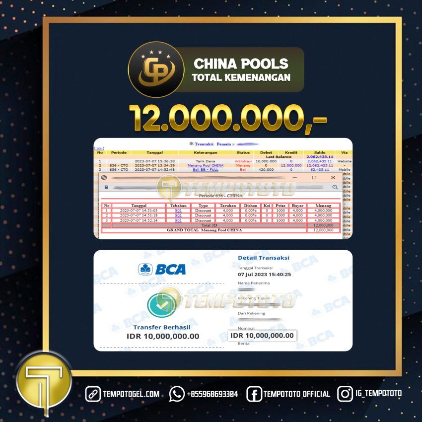 BUKTI JACKPOT TEMPOTOTO TOGEL