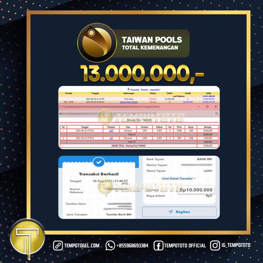 BUKTI JACKPOT TEMPOTOTO TOGEL