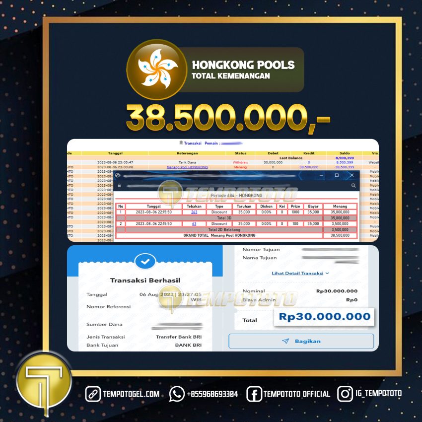 BUKTI JACKPOT TEMPOTOTO TOGEL