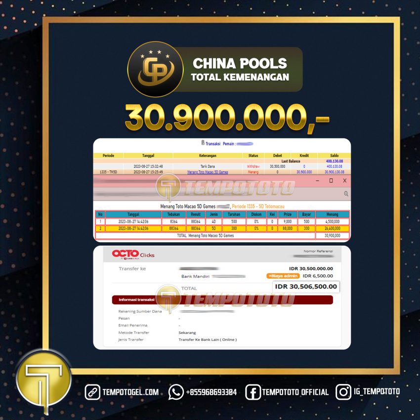 BUKTI JACKPOT TEMPOTOTO TOGEL