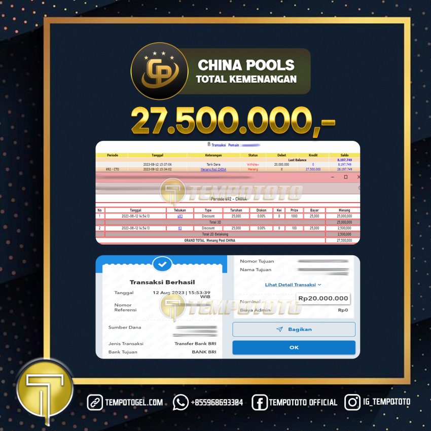 BUKTI JACKPOT TEMPOTOTO TOGEL