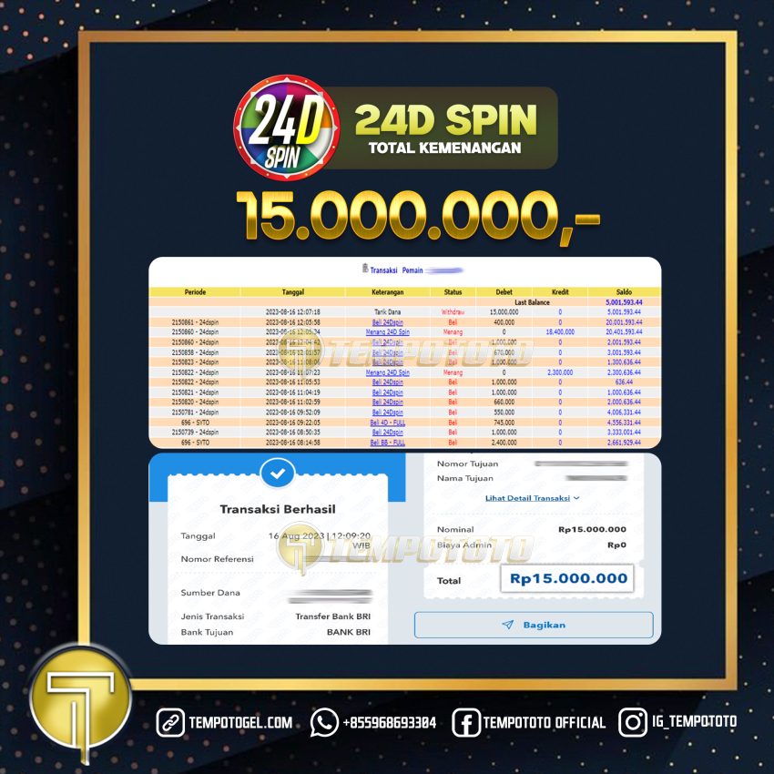 BUKTI JACKPOT TEMPOTOTO CASINO