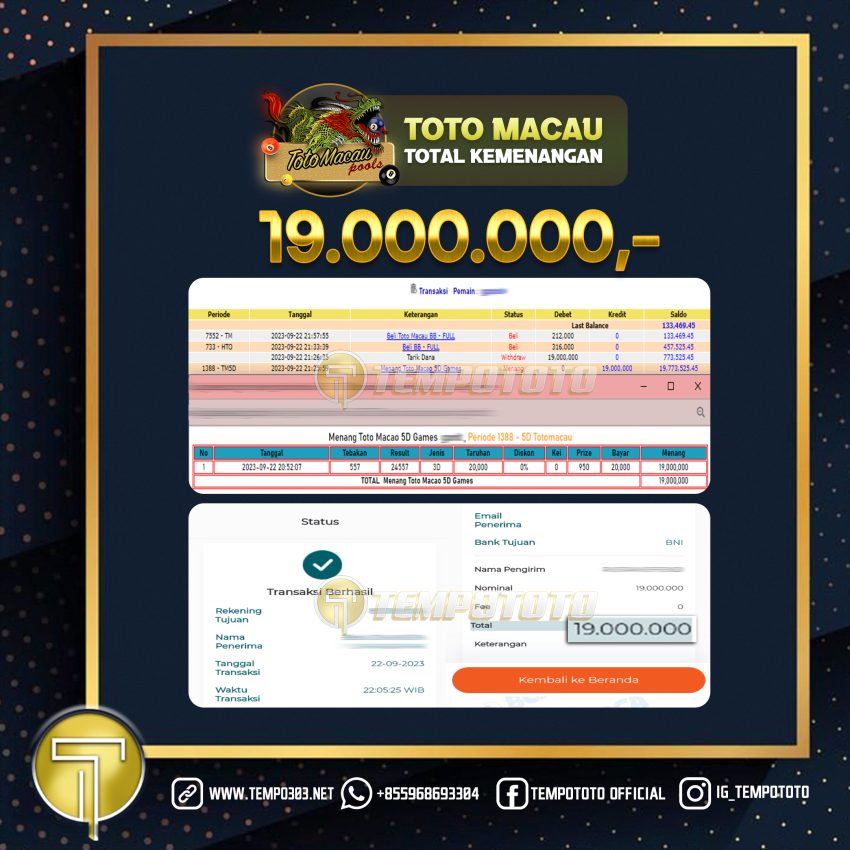 BUKTI JACKPOT TEMPOTOTO TOGEL