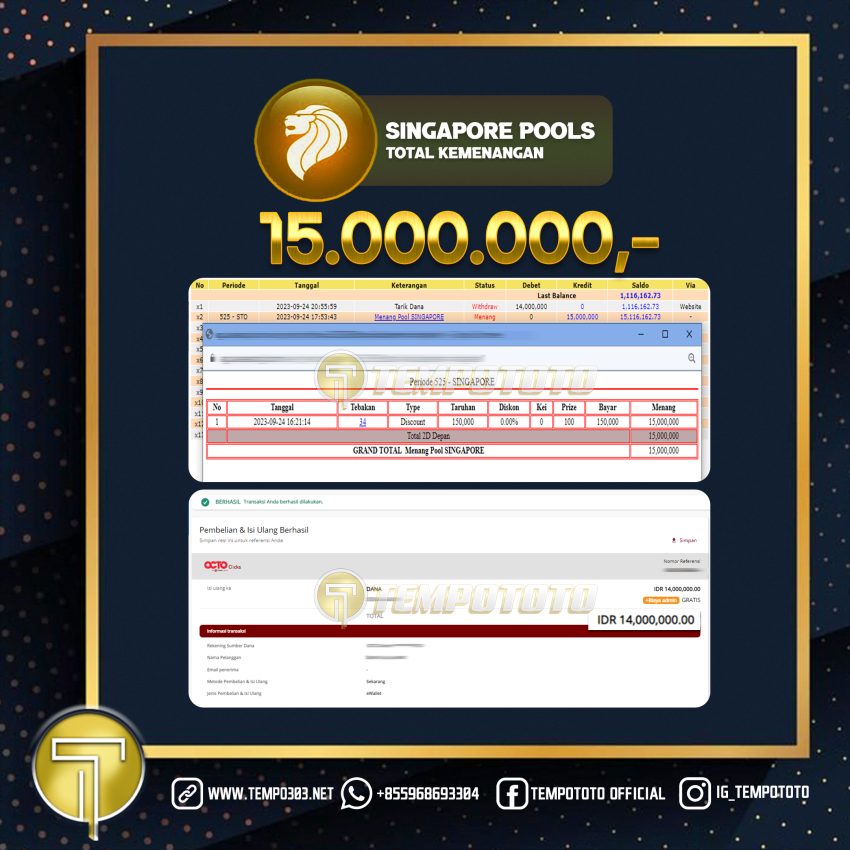 BUKTI JACKPOT TEMPOTOTO TOGEL