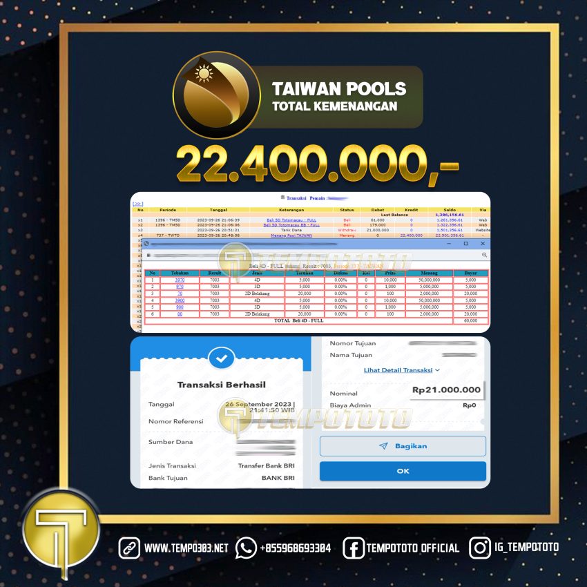 BUKTI JACKPOT TEMPOTOTO TOGEL