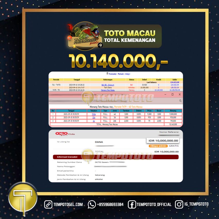 BUKTI JACKPOT TEMPOTOTO TOGEL