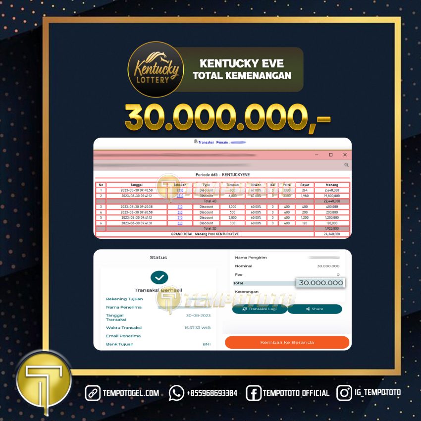 BUKTI JACKPOT TEMPOTOTO TOGEL