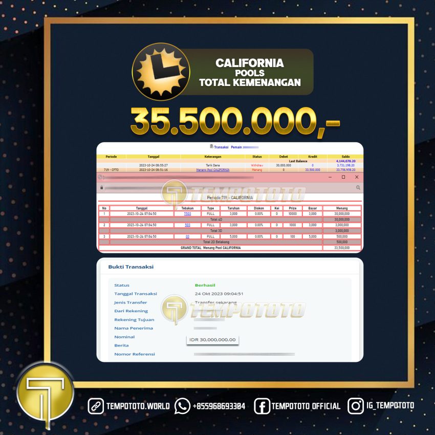 BUKTI JACKPOT TEMPOTOTO TOGEL