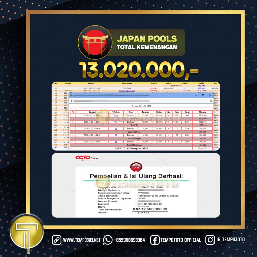 BUKTI JACKPOT TEMPOTOTO TOGEL