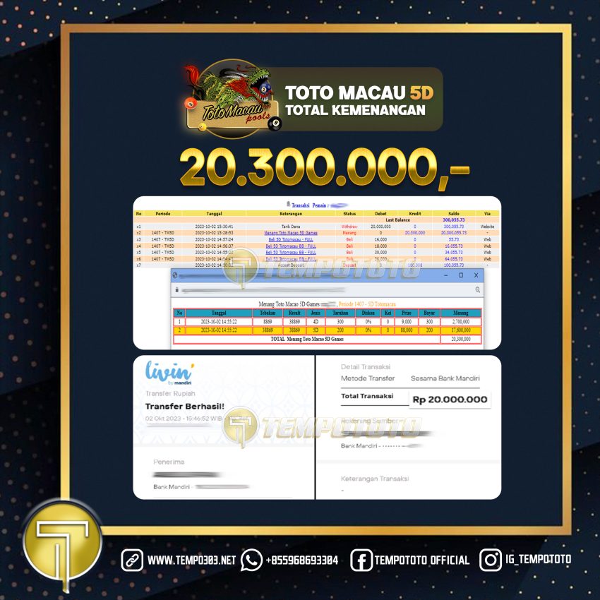 BUKTI JACKPOT TEMPOTOTO TOGEL