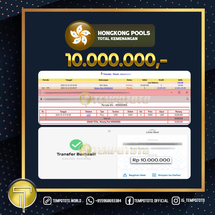 BUKTI JACKPOT TEMPOTOTO TOGEL