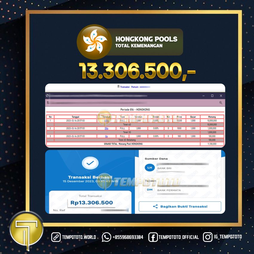 BUKTI JACKPOT TEMPOTOTO TOGEL