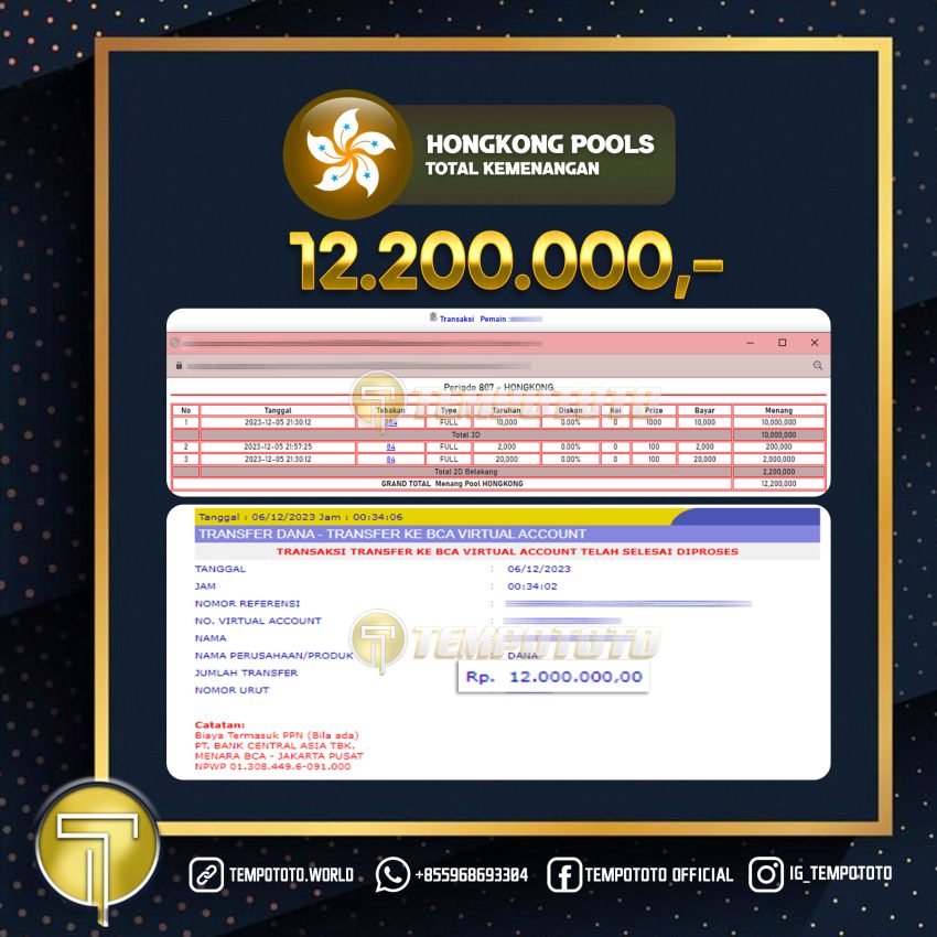 BUKTI JACKPOT TEMPOTOTO TOGEL