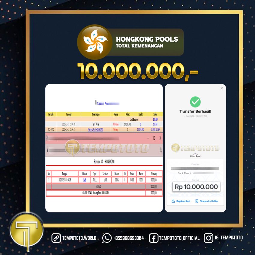 BUKTI JACKPOT TEMPOTOTO TOGEL