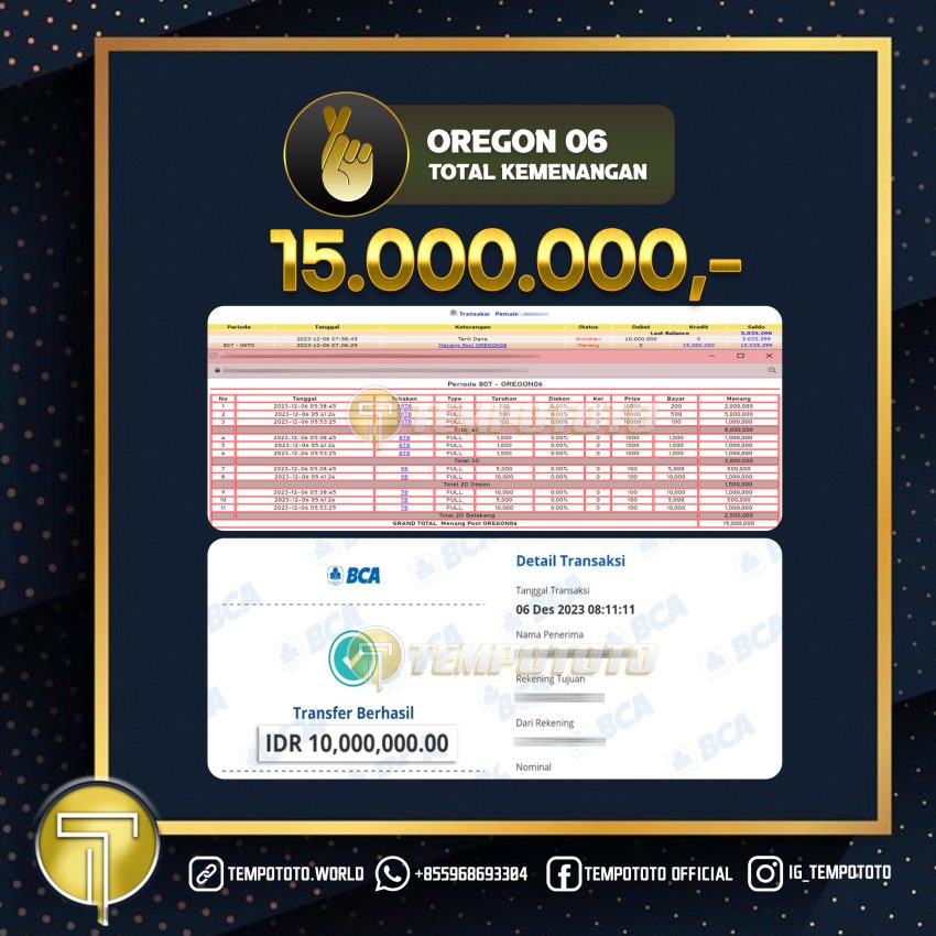 BUKTI JACKPOT TEMPOTOTO TOGEL