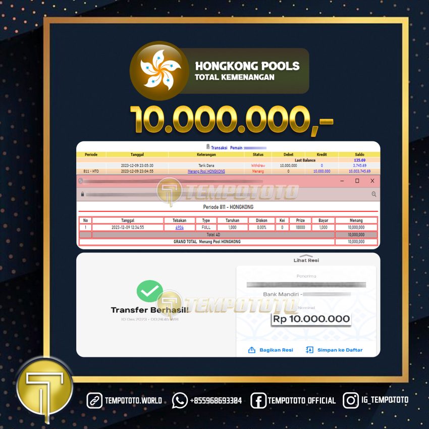 BUKTI JACKPOT TEMPOTOTO TOGEL