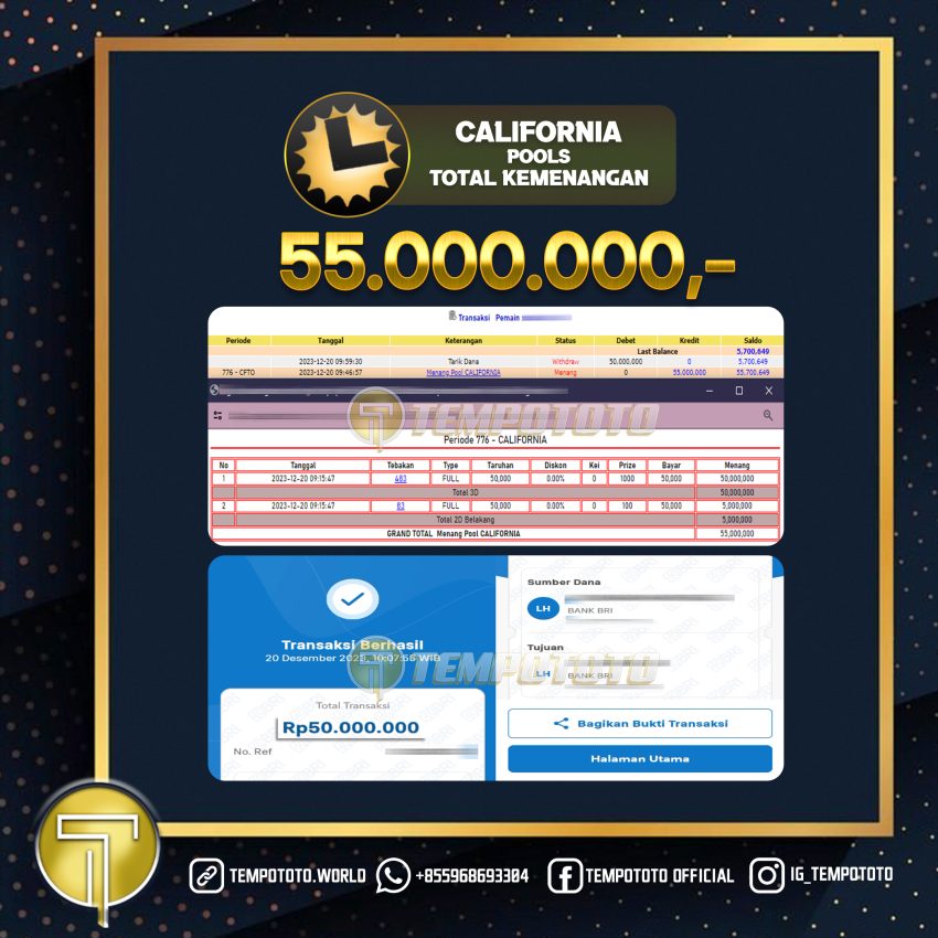 BUKTI JACKPOT TEMPOTOTO TOGEL