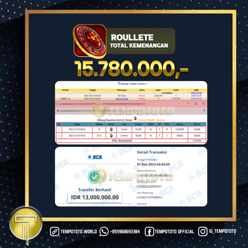 BUKTI JACKPOT TEMPOTOTO CASINO