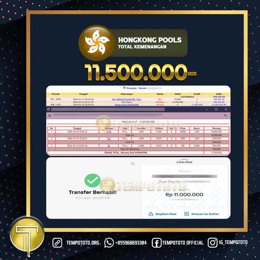 BUKTI JACKPOT TEMPOTOTO TOGEL