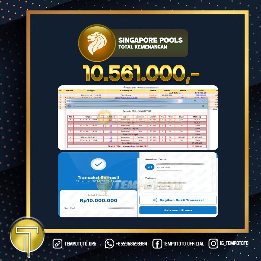 BUKTI JACKPOT TEMPOTOTO TOGEL