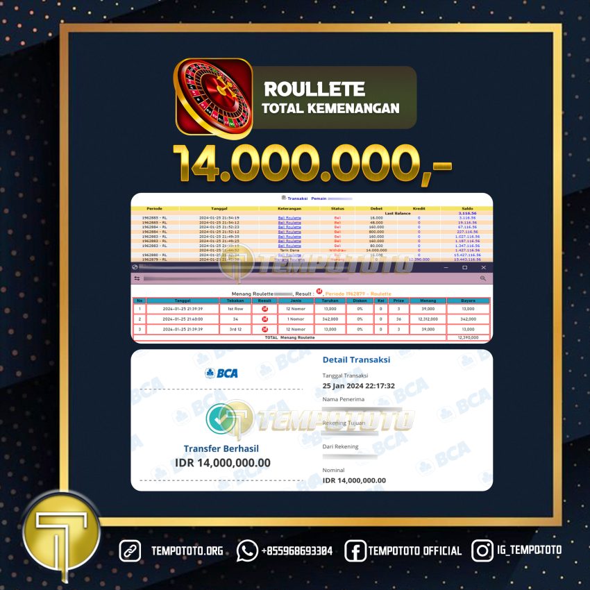 BUKTI JACKPOT TEMPOTOTO CASINO