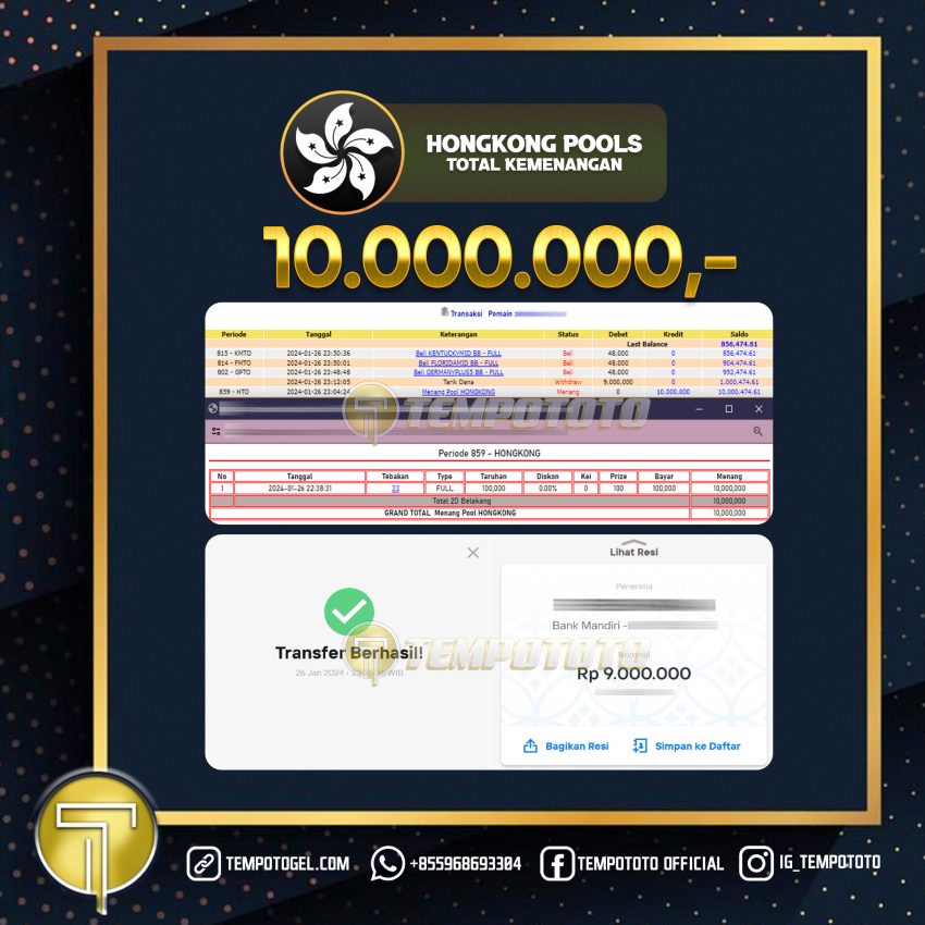 BUKTI JACKPOT TEMPOTOTO TOGEL