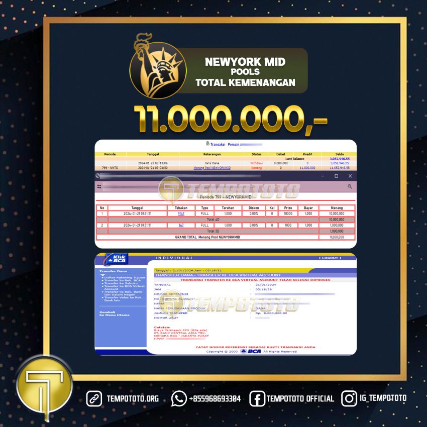 BUKTI JACKPOT TEMPOTOTO TOGEL