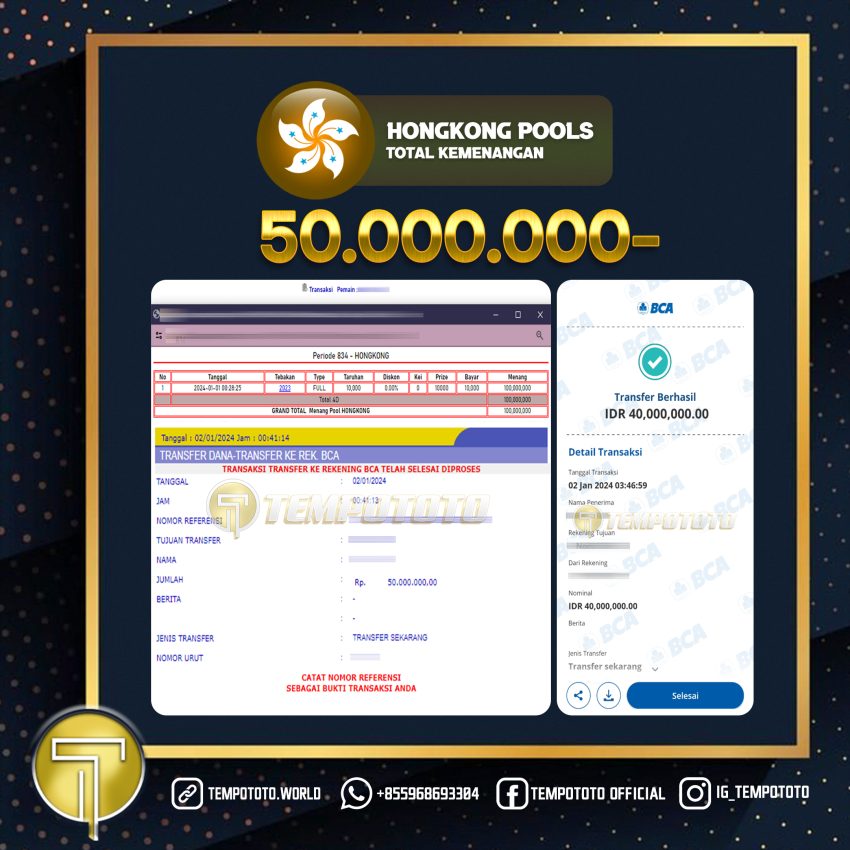 BUKTI JACKPOT TEMPOTOTO TOGEL