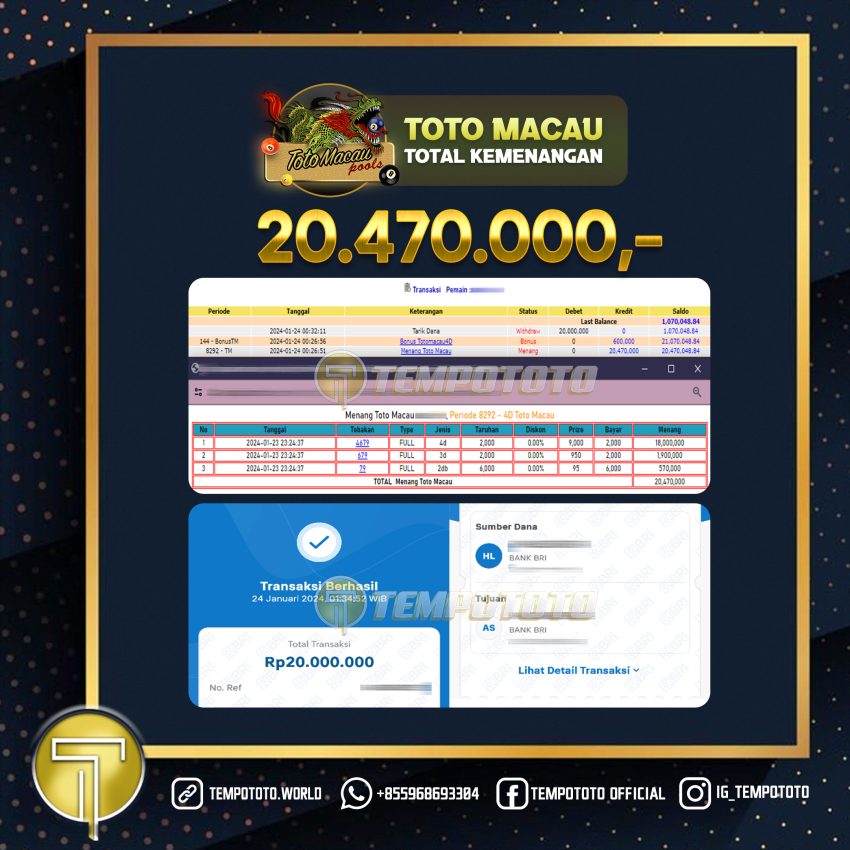 BUKTI JACKPOT TEMPOTOTO TOGEL