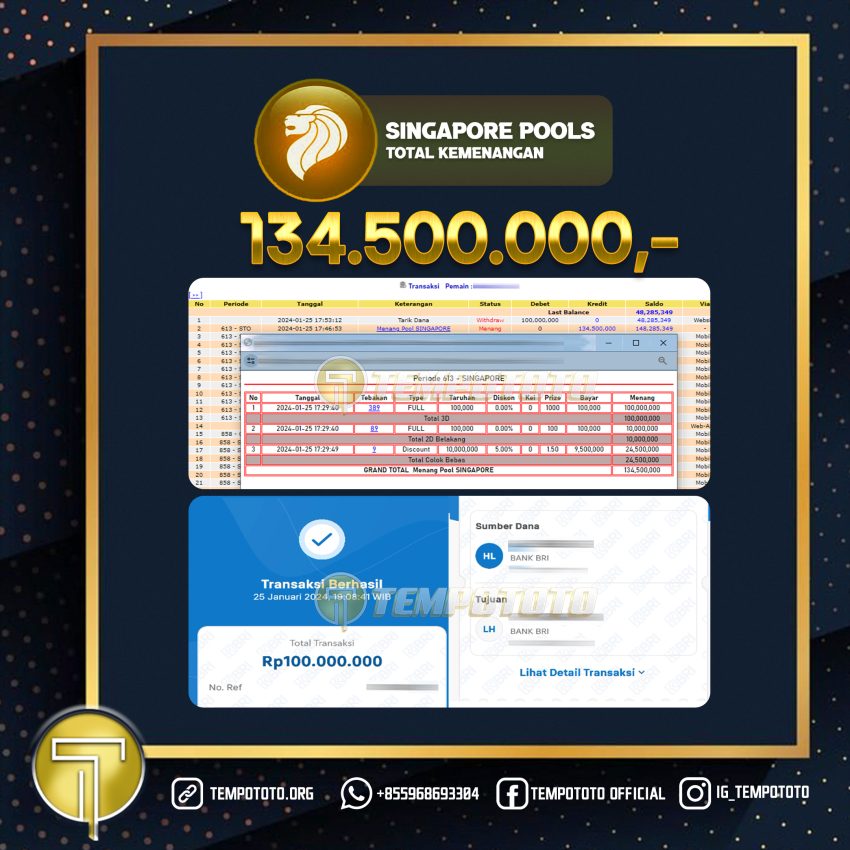 BUKTI JACKPOT TEMPOTOTO TOGEL