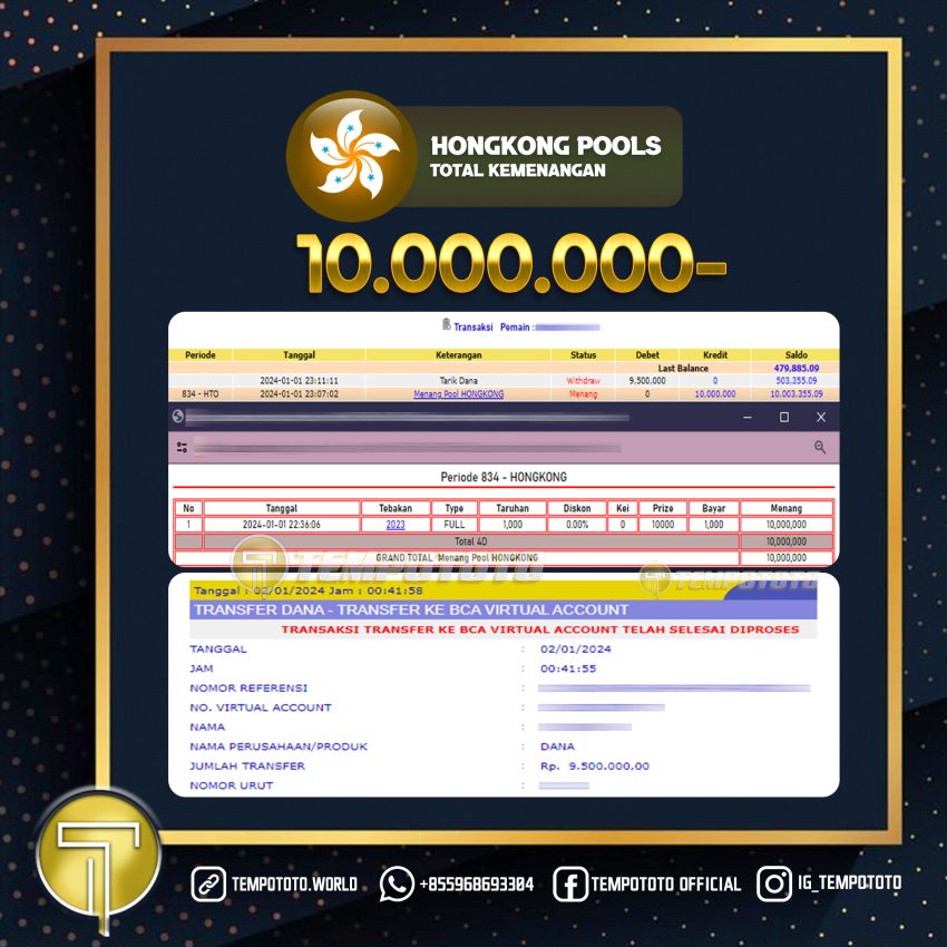 BUKTI JACKPOT TEMPOTOTO TOGEL