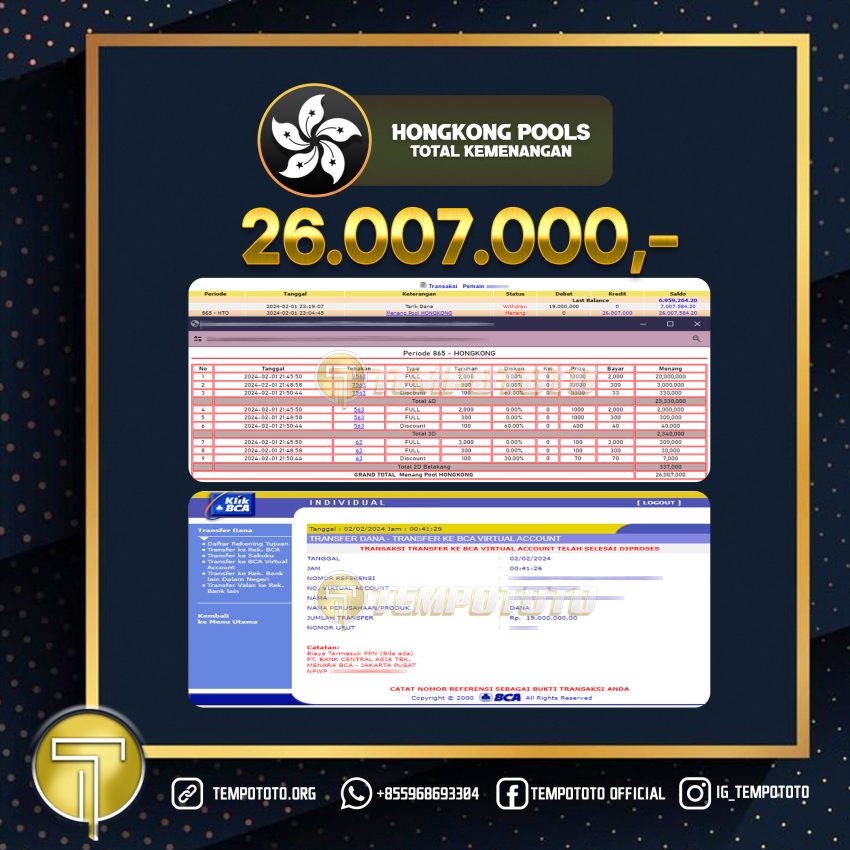 BUKTI JACKPOT TEMPOTOTO TOGEL