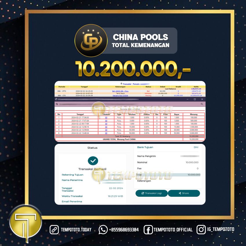 BUKTI JACKPOT TEMPOTOTO TOGEL