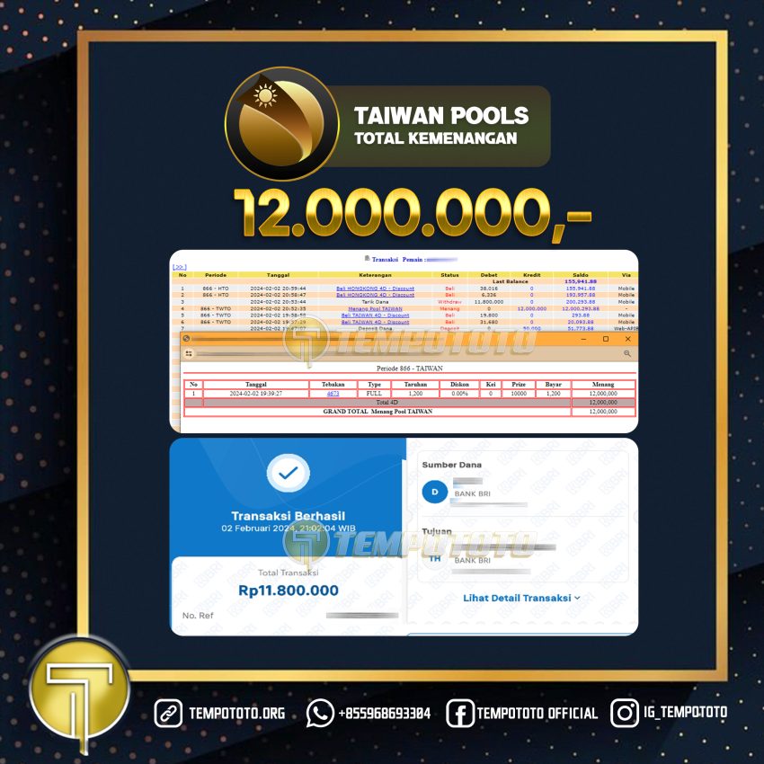 BUKTI JACKPOT TEMPOTOTO TOGEL