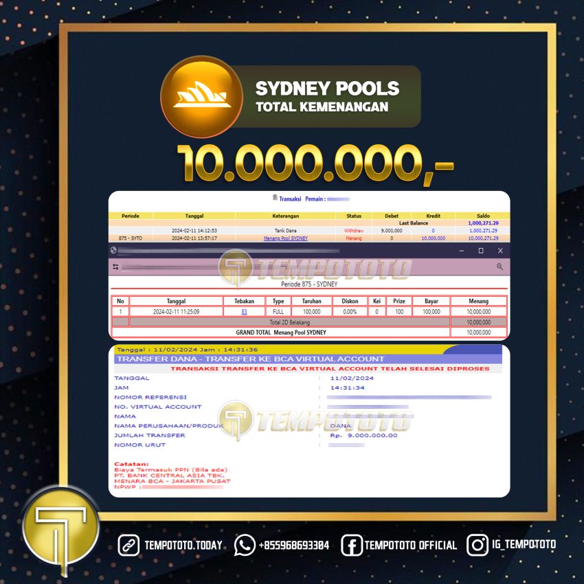 BUKTI JACKPOT TEMPOTOTO TOGEL