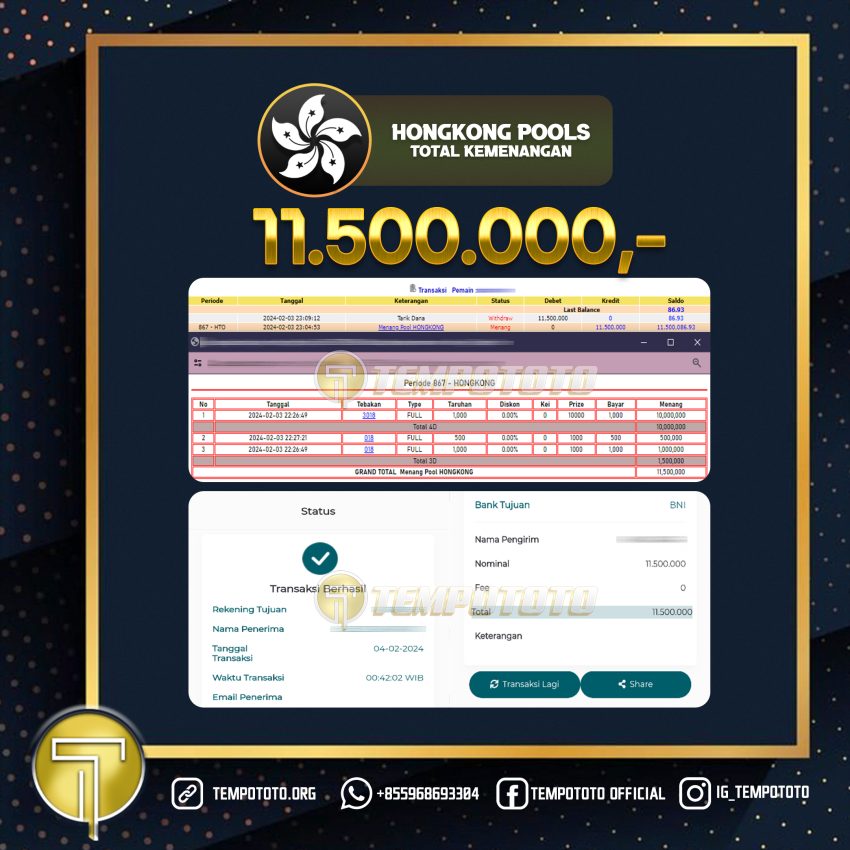 BUKTI JACKPOT TEMPOTOTO TOGEL