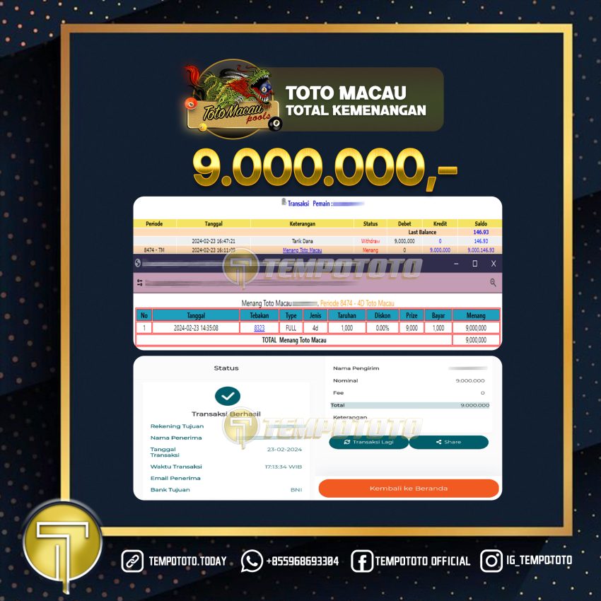 BUKTI JACKPOT TEMPOTOTO TOGEL