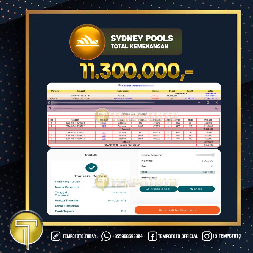 BUKTI JACKPOT TEMPOTOTO TOGEL