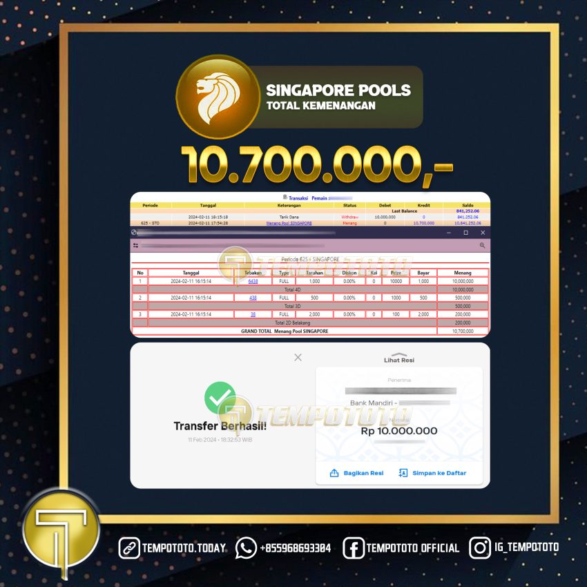 BUKTI JACKPOT TEMPOTOTO TOGEL