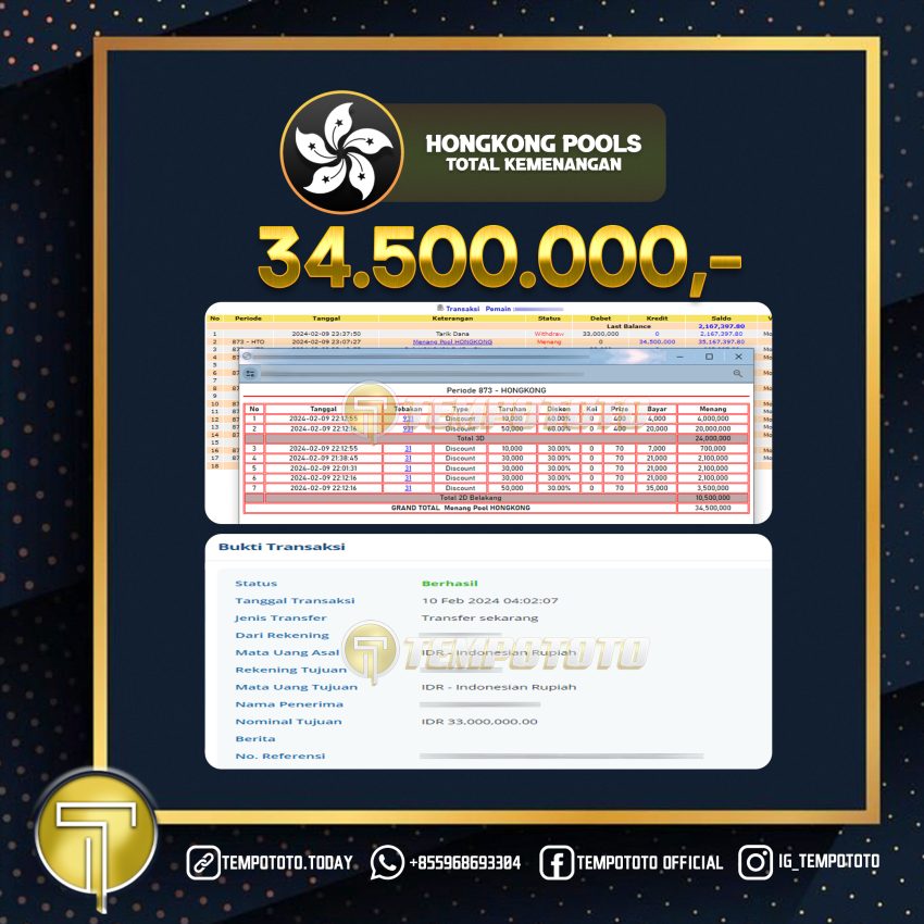 BUKTI JACKPOT TEMPOTOTO TOGEL