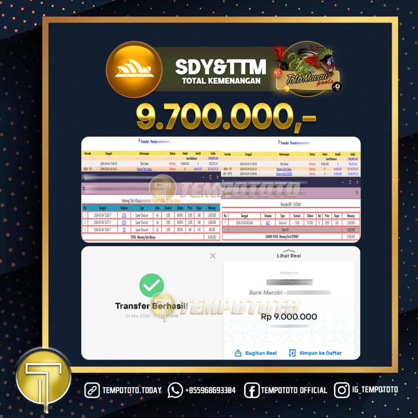 BUKTI JACKPOT TEMPOTOTO TOGEL